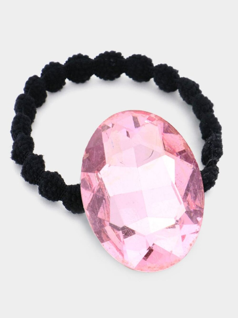Crystal Oval Accented Stretch Hairband - Black, Gold or Pink - Select One - Picture 4 of 6